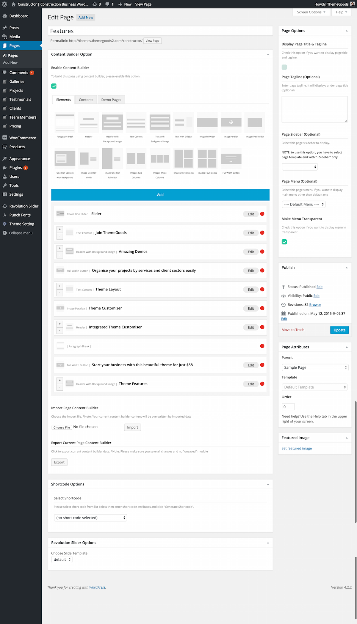 Edit Page ‹ Constructor Construction Business WordPress Theme — WordPress